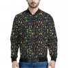 Christmas Party Elements Pattern Print Bomber Jacket