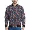 Christmas Santa Hats Pattern Print Bomber Jacket