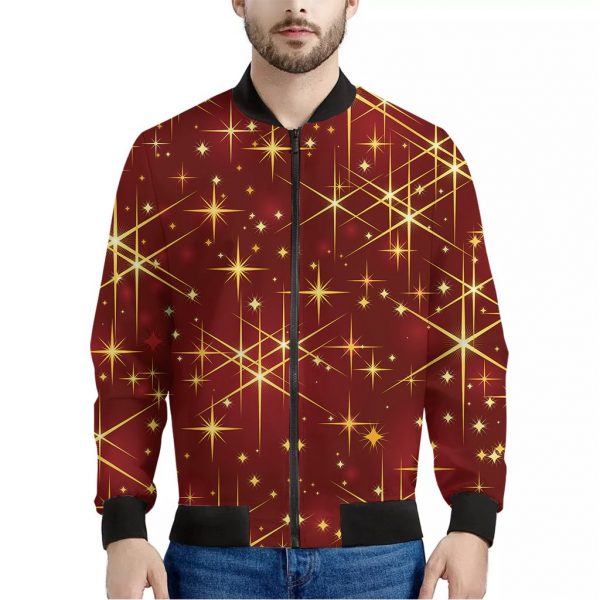 Christmas Sparkle Print Bomber Jacket