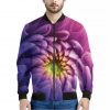 Chrysanthemum Flower Print Bomber Jacket