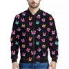 Coloful French Bulldog Print Bomber Jacket