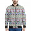 Colorful Aztec Geometric Pattern Print Bomber Jacket