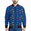 Colorful Baby Sharks Pattern Print Bomber Jacket