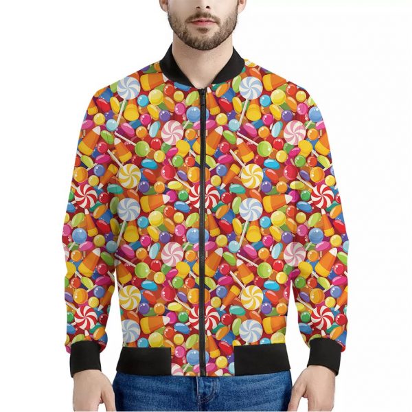 Colorful Candy Pattern Print Bomber Jacket