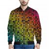 Colorful Disco Lights Pattern Print Bomber Jacket