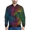 Colorful EDM Geometric Print Bomber Jacket