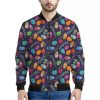 Colorful Easter Eggs Pattern Print Bomber Jacket