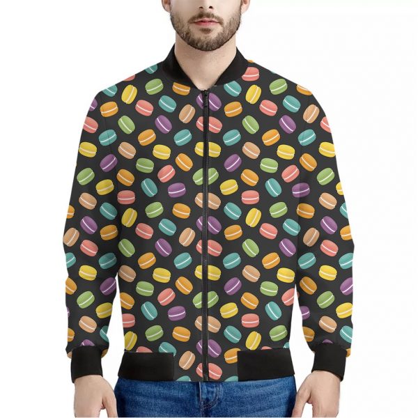 Colorful Macaron Pattern Print Bomber Jacket