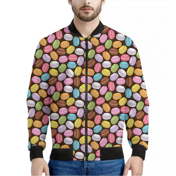 Colorful Macarons Pattern Print Bomber Jacket