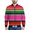 Colorful Mexican Blanket Stripe Print Bomber Jacket