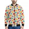 Colorful Origami Crane Pattern Print Bomber Jacket