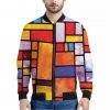 Colorful Stained Glass Mosaic Print Bomber Jacket