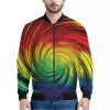Colorful Swirl Print Bomber Jacket