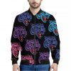 Colorful Tiger Head Pattern Print Bomber Jacket