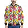 Colorful Tulip Pattern Print Bomber Jacket