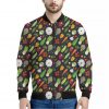 Colorful Vegetable Pattern Print Bomber Jacket