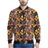 Colorful Watercolor Tulip Pattern Print Bomber Jacket