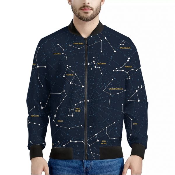 Constellation Sky Map Print Bomber Jacket