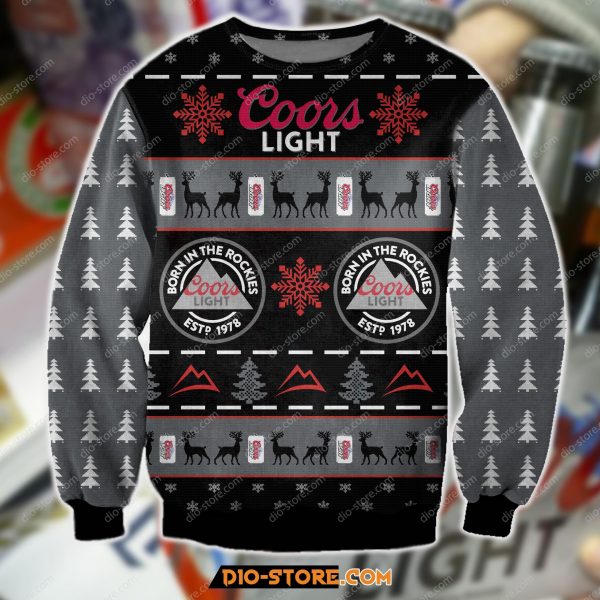 Coors Light Beer Knitting Pattern 3D Print Ugly Christmas Sweatshirt