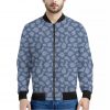 Cow Denim Jeans Pattern Print Bomber Jacket