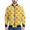 Crazy Emoji Pattern Print Bomber Jacket