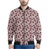 Creepy Red Eyeball Pattern Print Bomber Jacket