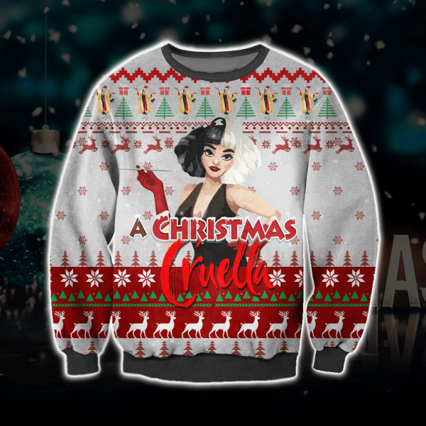 Cruella 3D All Over Printed Ugly Christmas Sweatshirt