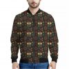 Cute Boho Owl Pattern Print Bomber Jacket