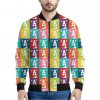 Cute Boston Terrier Faces Print Bomber Jacket