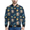 Cute Cartoon Aquarius Pattern Print Bomber Jacket