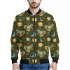 Cute Cartoon Cancer Pattern Print Bomber Jacket
