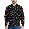 Cute Dino Footprint Pattern Print Bomber Jacket