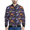 Cute Dino Halloween Pattern Print Bomber Jacket
