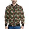 Cute Gingerbread Pattern Print Bomber Jacket