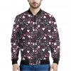 Cute Girly Heart Pattern Print Bomber Jacket