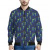 Cute Green Alien UFO Print Bomber Jacket