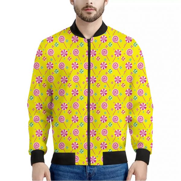 Cute Lollipop Pattern Print Bomber Jacket