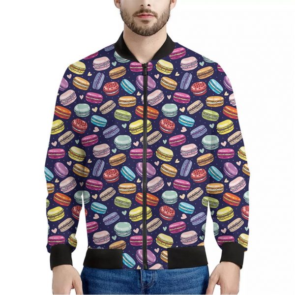 Cute Macarons Pattern Print Bomber Jacket
