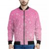 Cute Pink Breast Cancer Pattern Print Bomber Jacket