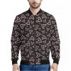 Cute Pink Heart Pattern Print Bomber Jacket