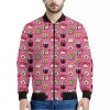 Cute Sushi And Rolls Pattern Print Bomber Jacket