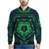 Dark Green Kaleidoscope Print Bomber Jacket