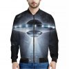 Dark Night UFO Print Bomber Jacket