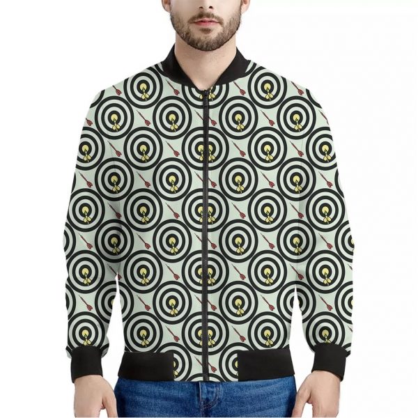 Dartboard Cartoon Pattern Print Bomber Jacket