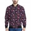 Day Of The Dead Skeleton Pattern Print Bomber Jacket