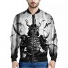 Demon Samurai Print Bomber Jacket
