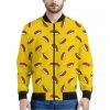 Doodle Japanese Sushi Pattern Print Bomber Jacket
