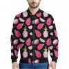 Dragon Fruit Pattern Print Bomber Jacket