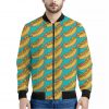 Drawing Hot Dog Pattern Print Bomber Jacket