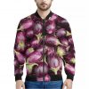 Eggplant Print Bomber Jacket